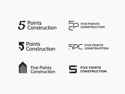 Construction management logo architecture branding building construction development elegant geometric identity innovative line logo management minimalist modern monogram number 5 progressive property real estate structure