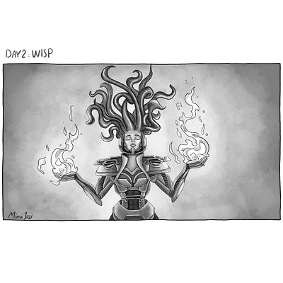 Wisp concept design digital painting illustration inktober wisp