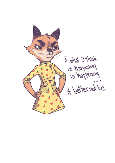 Mrs. Fox animal drawing fanart fantastic mr fox illustration procreate