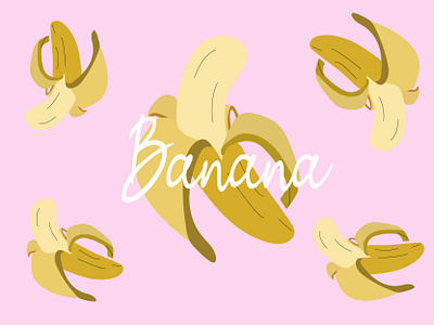 Banana art banana banana leaf banana split pink vintage wallpaper yellow