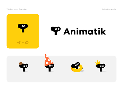 Animation studio - Animatik aleksandrov alexandrovi animation brand brand identity branding design studio graphic design huliganio icon identity key logo mark movement papaton sticker symbol toy winding key