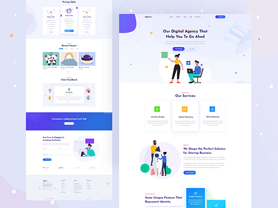 Aginco-Digital Agency Xd Template 2020 design agency awesome design creative design design top designer trending typography web design website design