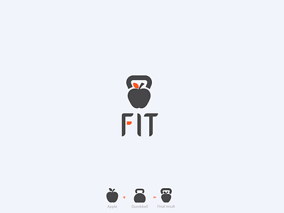 Fit2 apple branding design dumbbell fit fitness fitness logo flat fruit fruit logo graphic graphic design gym gym logo health healthy illustration logo typography