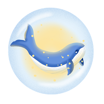 Blue Whale art artwork blue blue whale design fish globe illustration sea sea creature vector whale fish