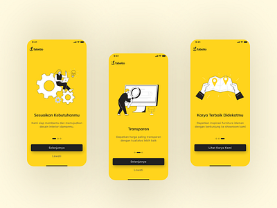 Onboarding Concept Fabelio furniture app onboarding ui ux