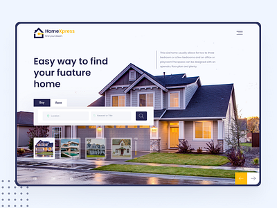 HomeXpress - Property Agency Header Concept! 2k20 agency branding creative design header header exploration home house house buyer illustration property property agency property buy property management property website rent home rent house typography ui web