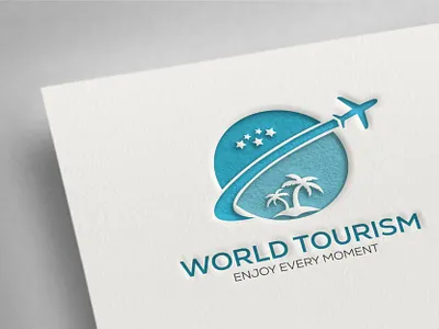 Tourism logo blue branding business concept creative design ecommerce graphic design logo tourism