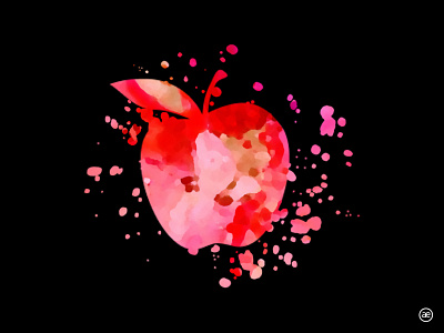 Apple watercolor apple art artwork colorful colors creative dark design digital art digital illustration figma gold graphic design illustration pink red watercolor