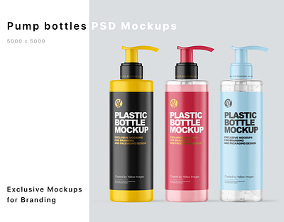 200 ml Cosmetic Bottles Mockups 3d branding design logo mockup mockup design mockupdesign pack package visualization