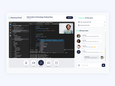 Homeschool | Video Application chat design minimal product design ui ux video webdesign website
