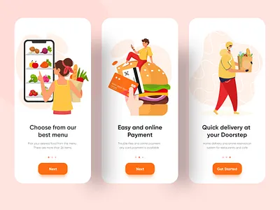 Food Delivery App 2020 trend 2020 ui trends app design app ui food and drink food app food delivery food delivery app food design fruit groceries grocery app grocery store home delivery ios app design minimal onboarding online shop shopping app uiux
