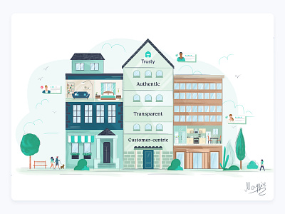 Houses digital art digital illustration house house illustration houses illustration new home real estate search new home