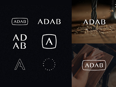 ADAB Woodworks brand branding design furniture graphics identity lettering logo logo design typographic typography wood wooden woodwork woodworking woodworks