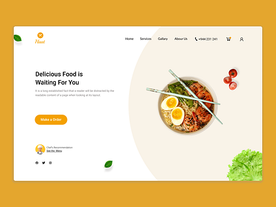 Landing page for Food service clean design food landing page food page good food graphic design home page landing page minimal restaurant ui design ux design website design