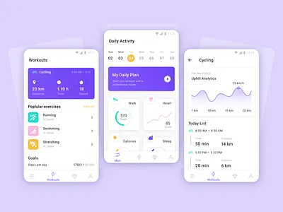 Fitness app for Android analytics bicycle fitness fitness app fitness icon progress workout app workout tracker