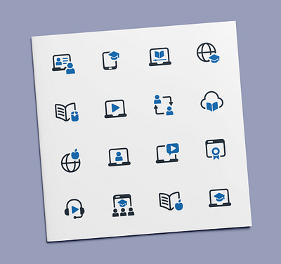 Distance Education Icons e learning education elearning icon icon design icon set icons learn learning online study studying tutorial