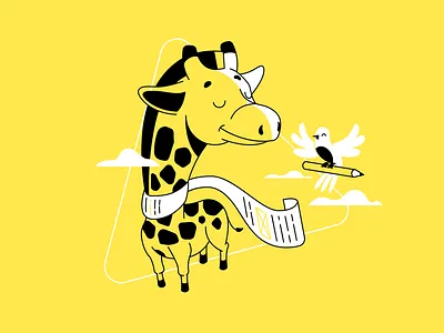 Short Form vs Long Form article article illustration bird character content copywriting giraffe illustration illustrator lines perspective ui illustration vector