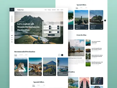 Melaku Tour - Travel Landing Page bali beach booking clean clean ui destination home homepage hotel indonesia landing page lombok minimalist mountain tour travel trip webdesign website
