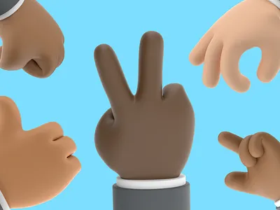 3,000 Hands — Free Download 3d branding cinema 4d cinema4d design download freebie illustration ui