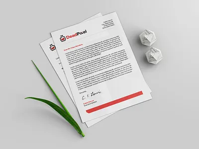 DeadPixel Letter Template brand branding clean creative design esports gaming graphic design indesign logo logos minimalist white