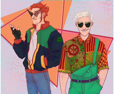 80-s style illustration