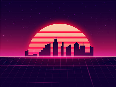 80s BACKGROUND. Adobe Illustrator Tutorial. golden illustration vector