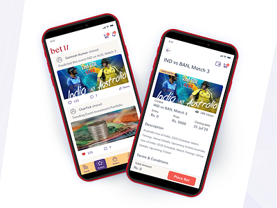 Project 3 betting cricket dream11 ecommerce mobile design