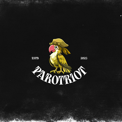 PAROTRIOT bird colorful graphic design green illustration logo parrot patriot red