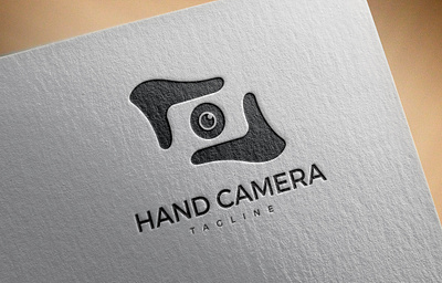 logo hand camera. branding design logo