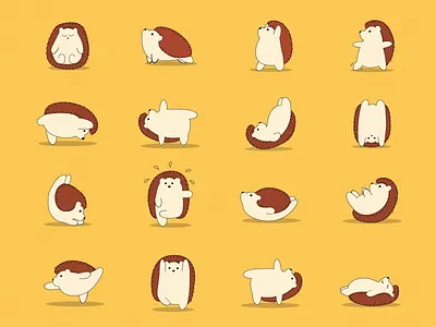 Hedgehog Yoga illustration vector