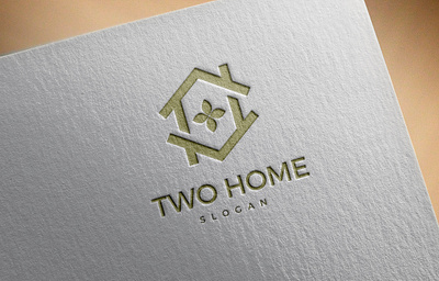 logo two home. branding design logo