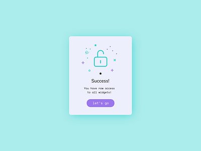 success modal card confirm confirmation icon illustration lock modal modal design modal window navigation popup subscription success successful ui unlock unlocked uxui vector web app