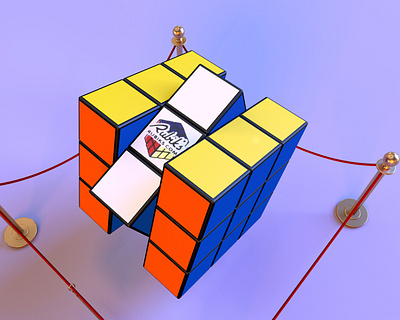 rubik's cube 1.4 3d 90s abstract branding c4d cinema4d design game identity lighting magic minimal octane render retro rubikscube technology throwback toy vintage