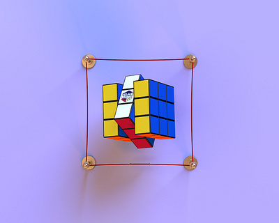 rubik's cube 1.3 3d 90s abstract branding c4d cinema4d design game identity lighting magic minimal octane render retro rubikscube technology throwback toy vintage