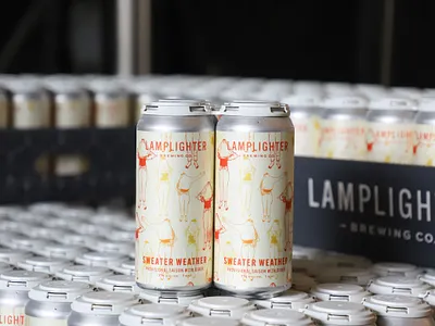 Sweater Weather beer brewery can art can design can label cider fall fall foliage lamplighter orange red yellow