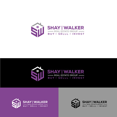 real state design flat logo minimal vector