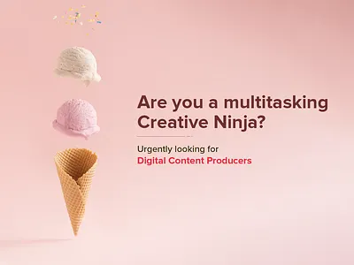 Hiring ad for Digital content Producers branding digital content explore image editing image manipulation job post ui