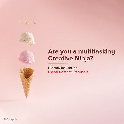 Hiring ad for Digital content Producers branding digital content explore image editing image manipulation job post ui