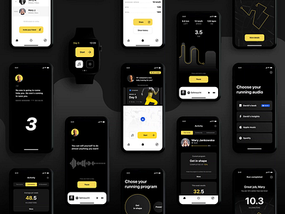 Running App ⚡ app design app designer app interface fitness app fitness ui interfacedesign mobile design motion fitness nike run run ui sport ui ui ui ux uiux uiuxdesign