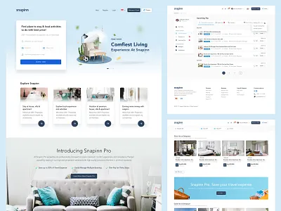 Snapinn - Rent Home, Villa & Apartment Website apartment home hospitality house landingpage rent ui ux villa website
