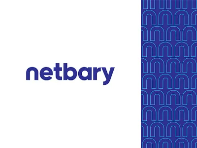 Netbary Logo blue brand branding design identity logo medical n tech