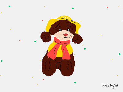Christmas doggie - doodle style artwork chrismas christmas doggie christmas doggie cute design dog dog illustration doggy dogs doodle doodleart drawing illustration puppy