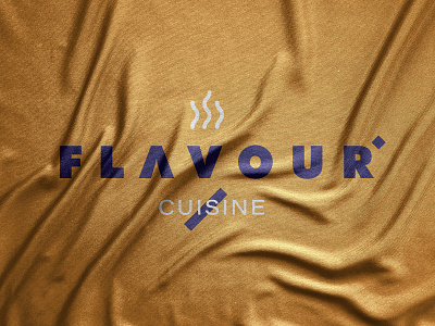 FLAVOUR CUISINE bistro branding design elegant flag flag logo geometry illustration logo logotype minimal modern orange restaurants shape textile typography