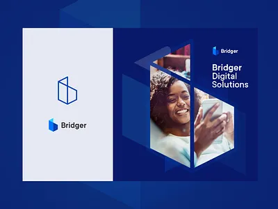 Bridger Logo blue branding bridge digitalagency identity logo mark marketing modern logo