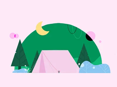 Camping 🌲 brush campinas camping cartoon design drawing glamping graphic illustration illustration design illustrator leaves plants procreate texture