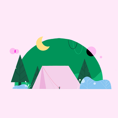 Camping 🌲 brush campinas camping cartoon design drawing glamping graphic illustration illustration design illustrator leaves plants procreate texture