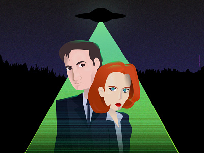 I Want to Believe adobe illustrator fan artwork illustration mulder scully vector xfiles