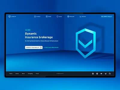 Crypto insurance product lander / concept blender crypto cryptocurrency cta design figma illustration lander logo wallet web webdesign
