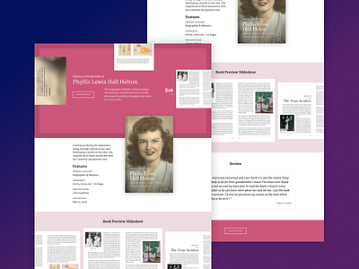 Book Landing Page biography book design figma landing page pink web design webflow