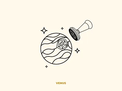 Venus branding creative design draw illustration line lineart logo planet poster vector venus